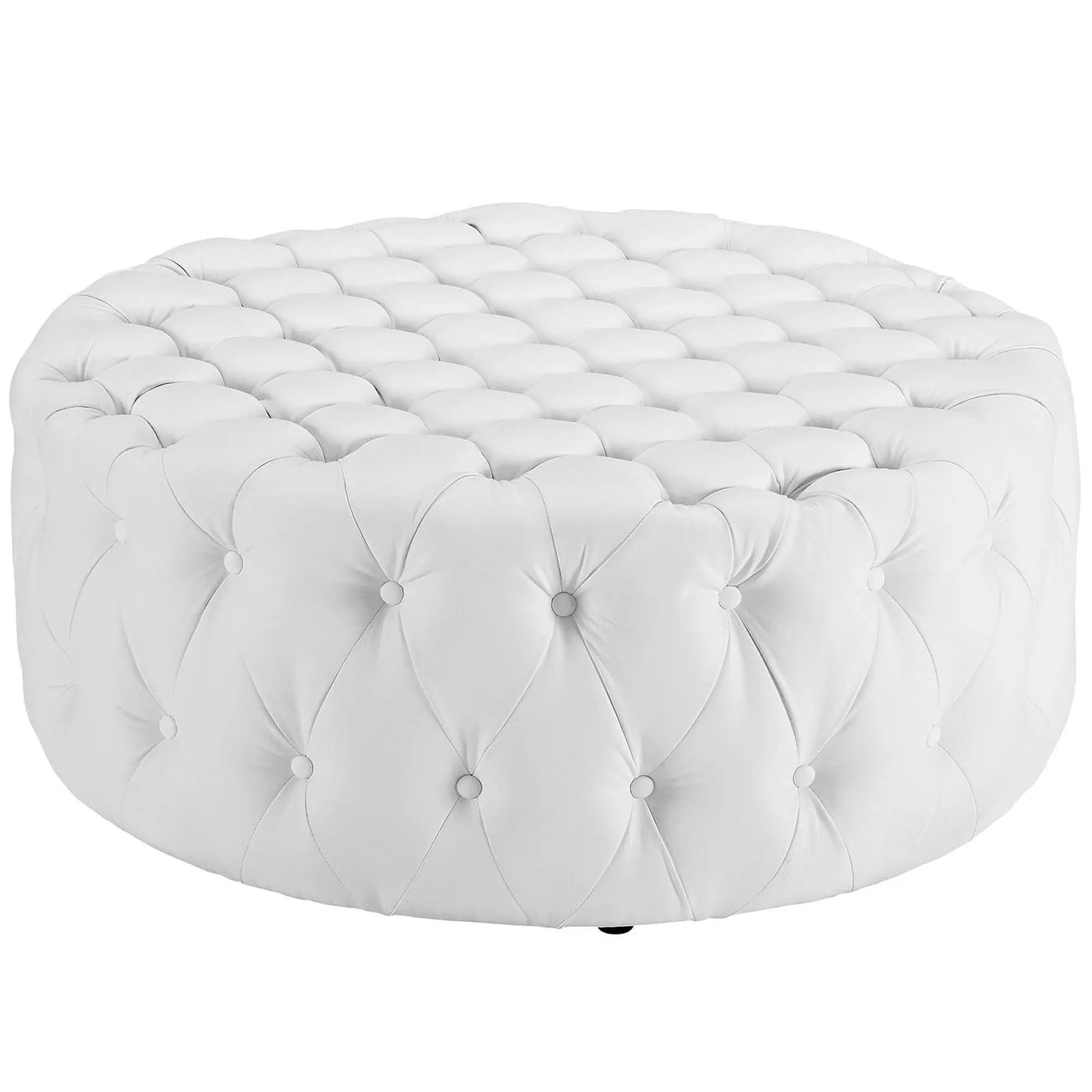 Amour Upholstered Vinyl Round Ottoman by Modway by HouseOfZazla