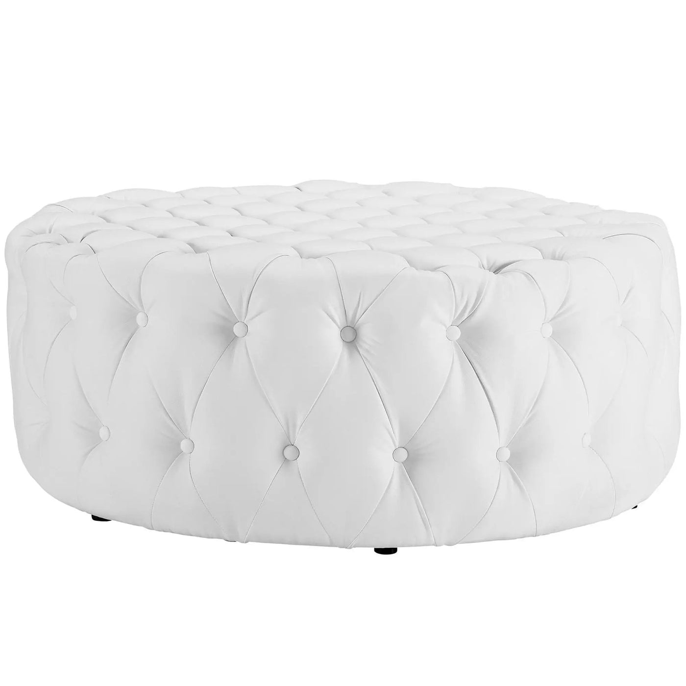 Amour Upholstered Vinyl Round Ottoman by Modway by HouseOfZazla