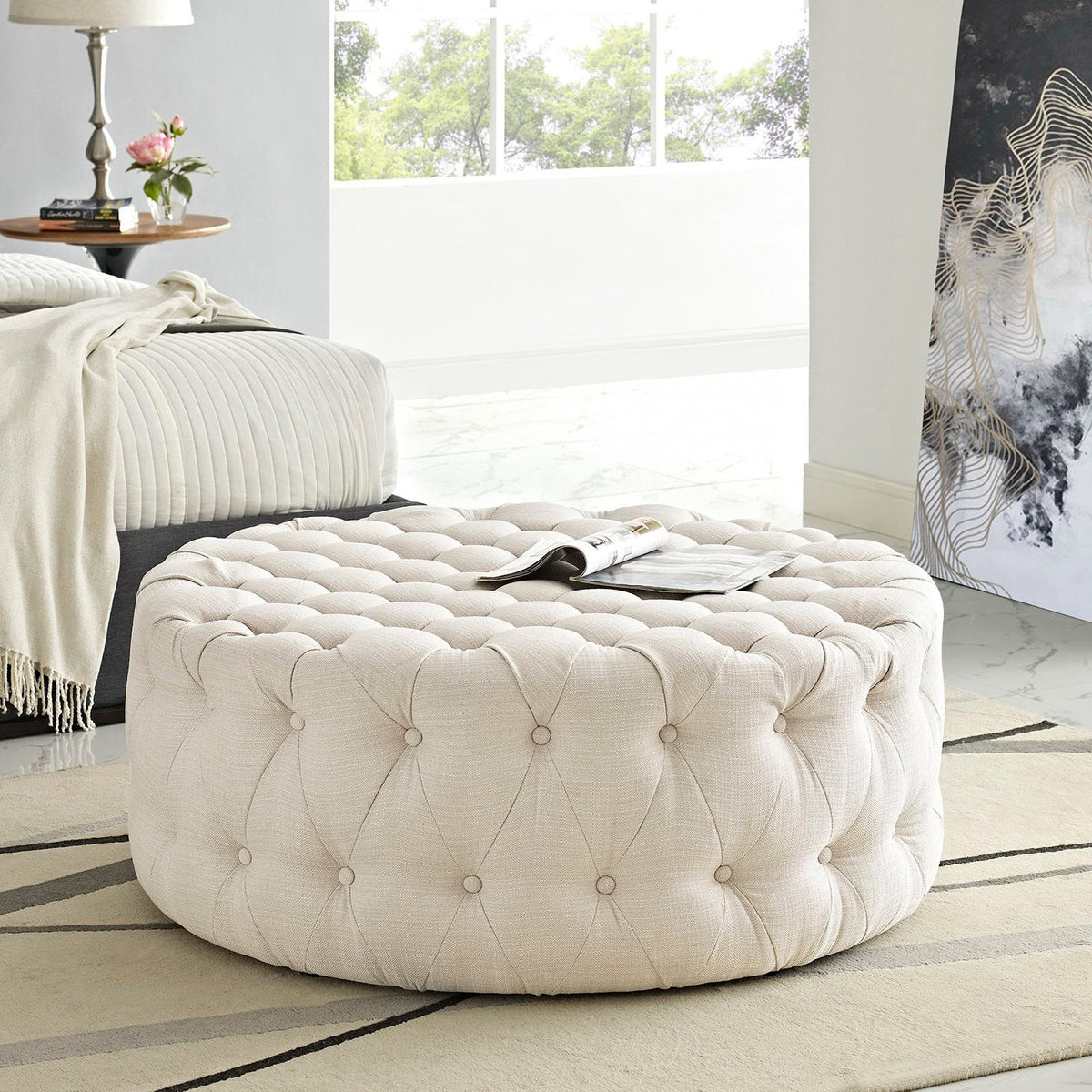 Amour Upholstered Fabric Ottoman by Modway, photo 10 of 20