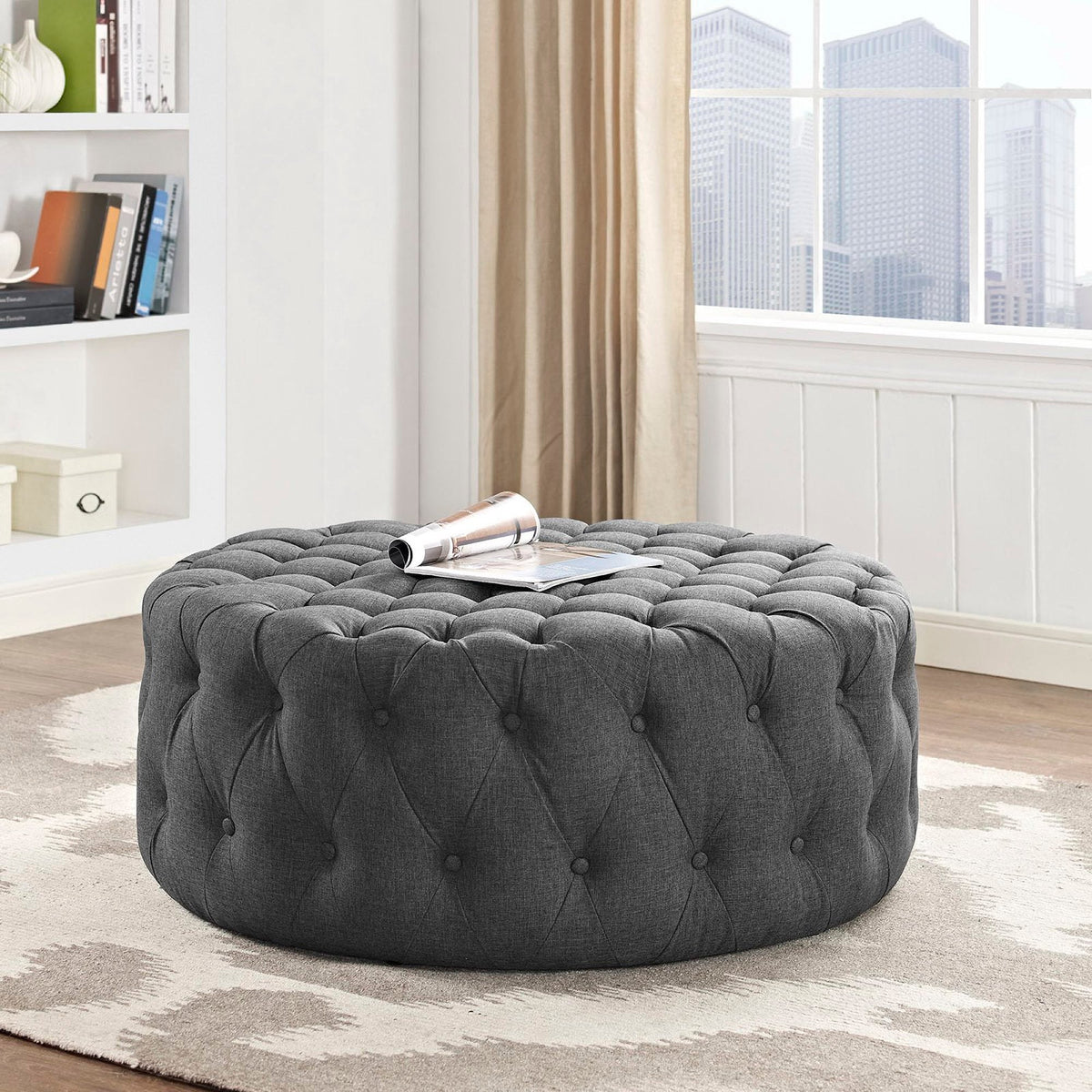 Amour Upholstered Fabric Ottoman by Modway, photo 14 of 20
