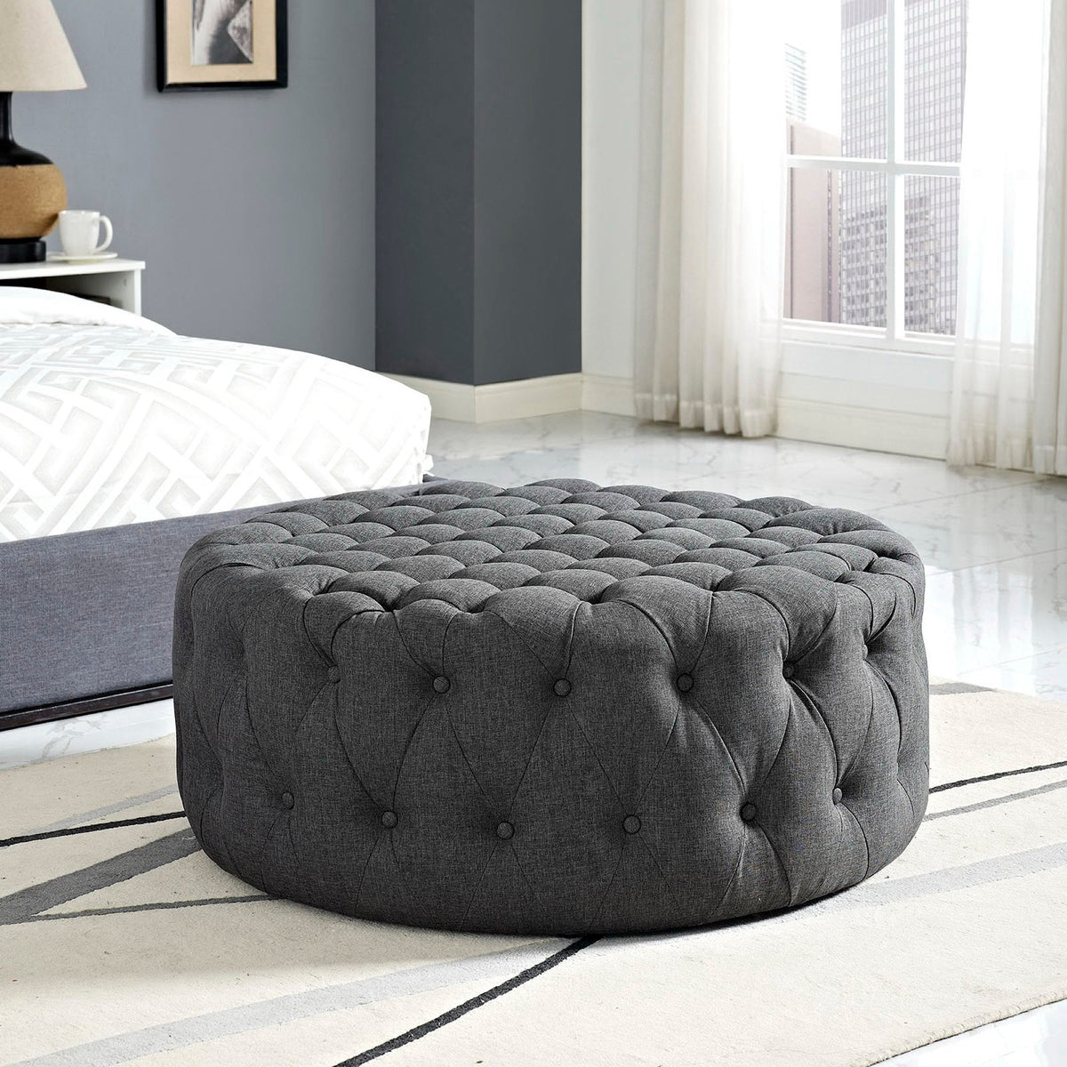 Amour Upholstered Fabric Ottoman by Modway, photo 15 of 20
