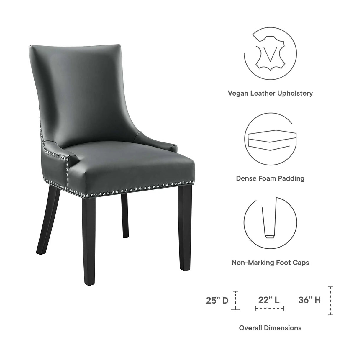Marquis Vegan Leather Dining Chair by Modway by HouseOfZazla