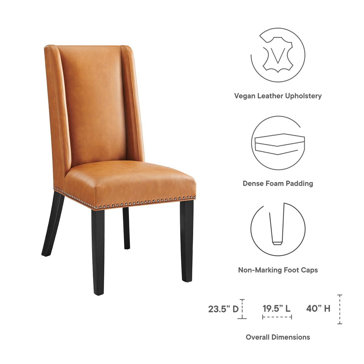 Baron Vegan Leather Dining Chair by Modway, photo 14 of 20