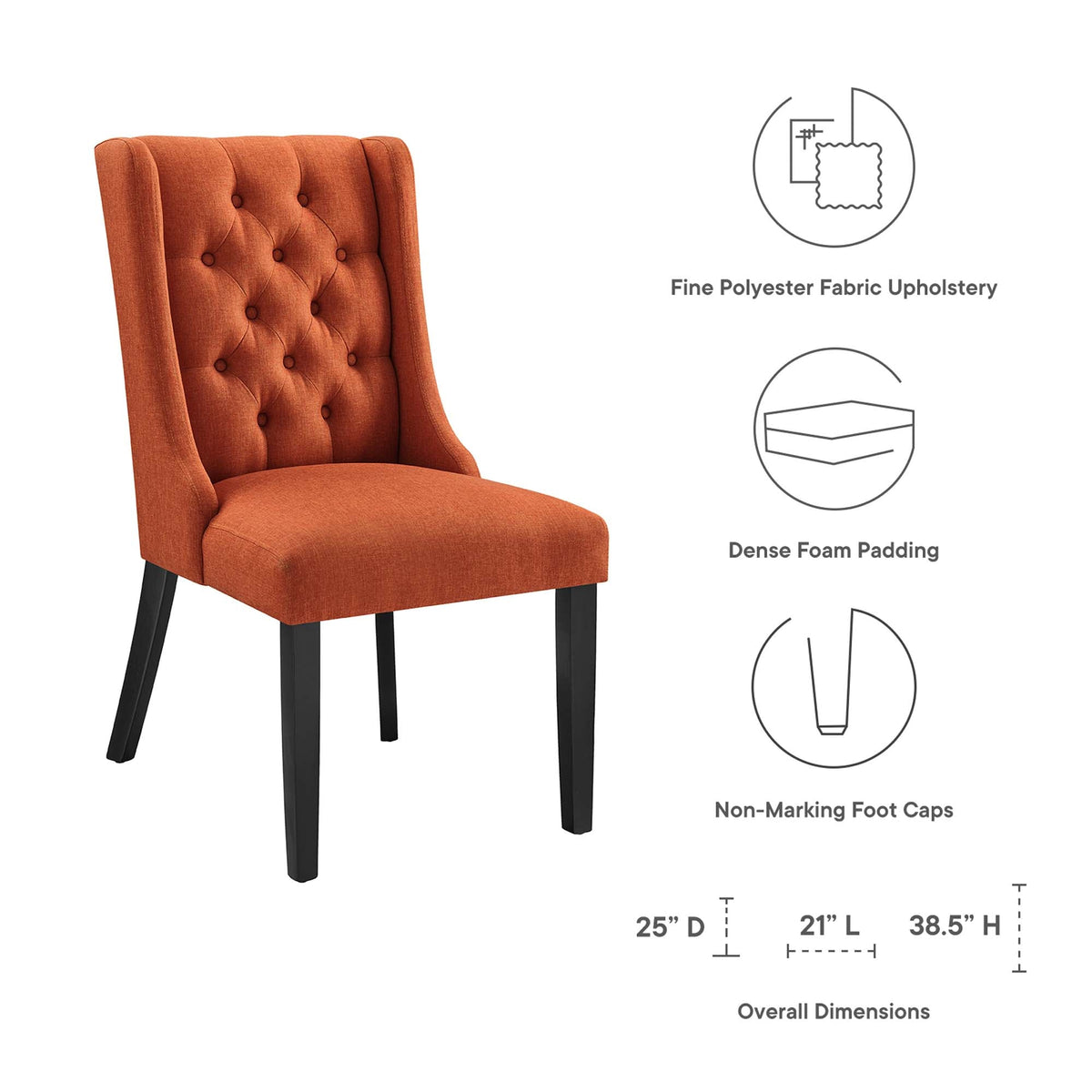 Baronet Button Tufted Fabric Dining Chair by Modway, photo 18 of 40