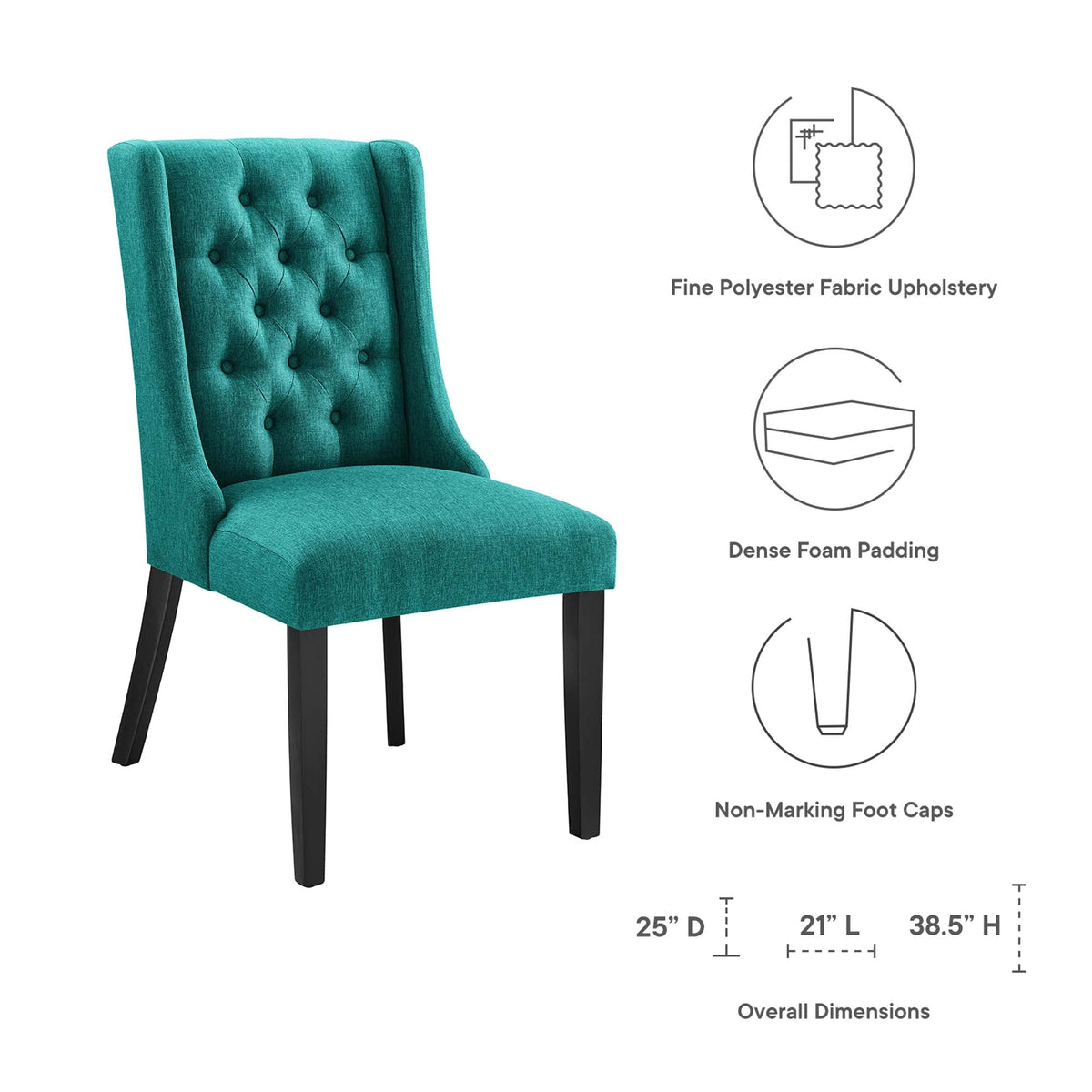 Baronet Button Tufted Fabric Dining Chair by Modway, photo 26 of 40