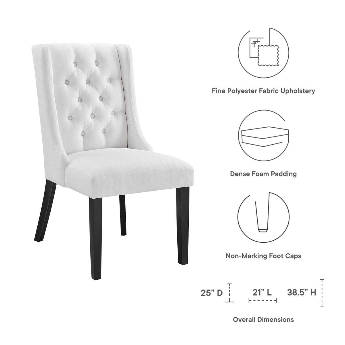Baronet Button Tufted Fabric Dining Chair by Modway, photo 34 of 40