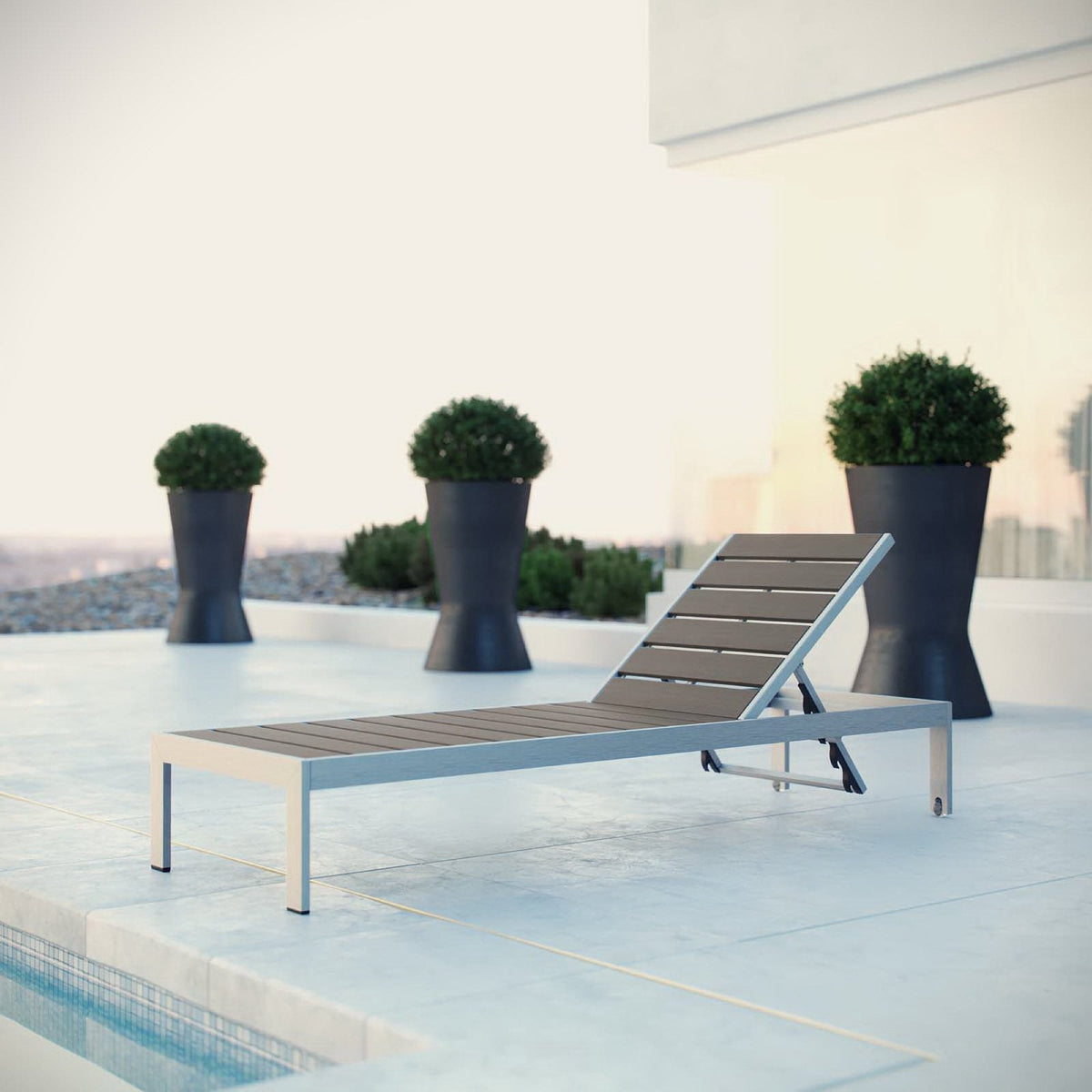 Shore Outdoor Patio Aluminum Chaise by Modway, photo 4 of 4