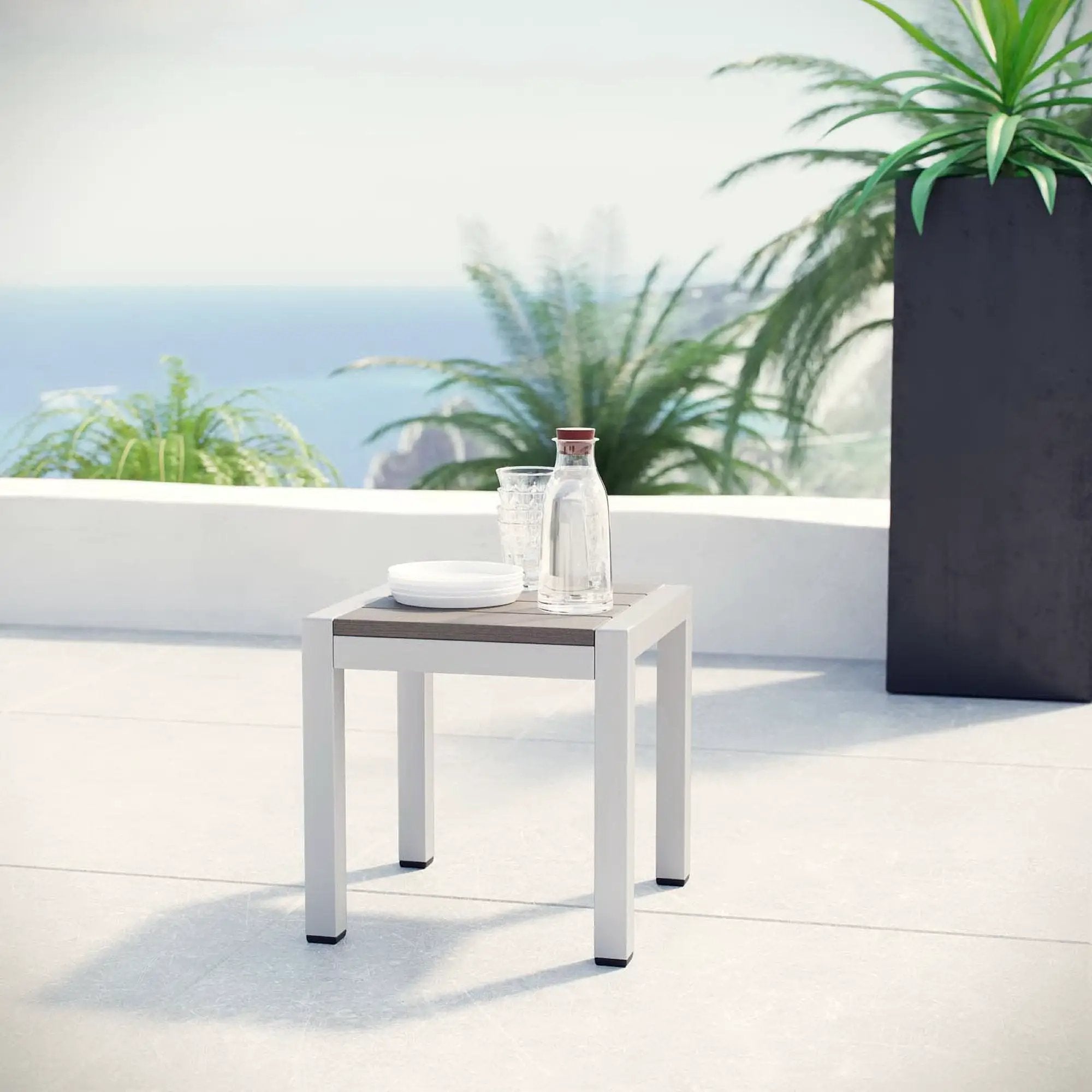 Shore Outdoor Patio Aluminum Side Table by Modway by HouseOfZazla