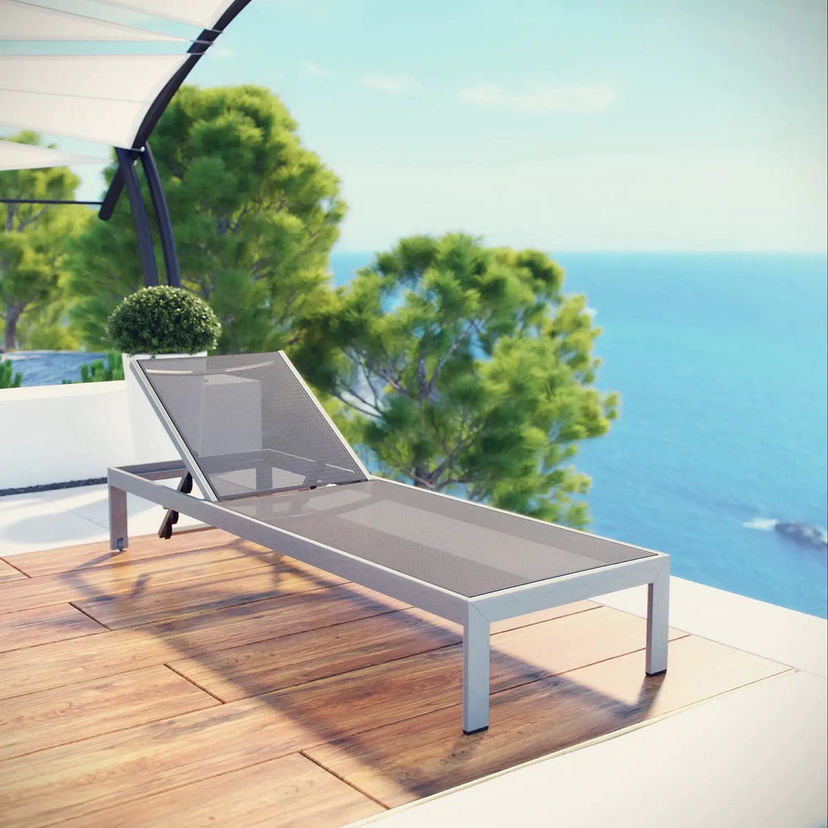 Shore Outdoor Patio Aluminum Mesh Chaise by Modway by HouseOfZazla