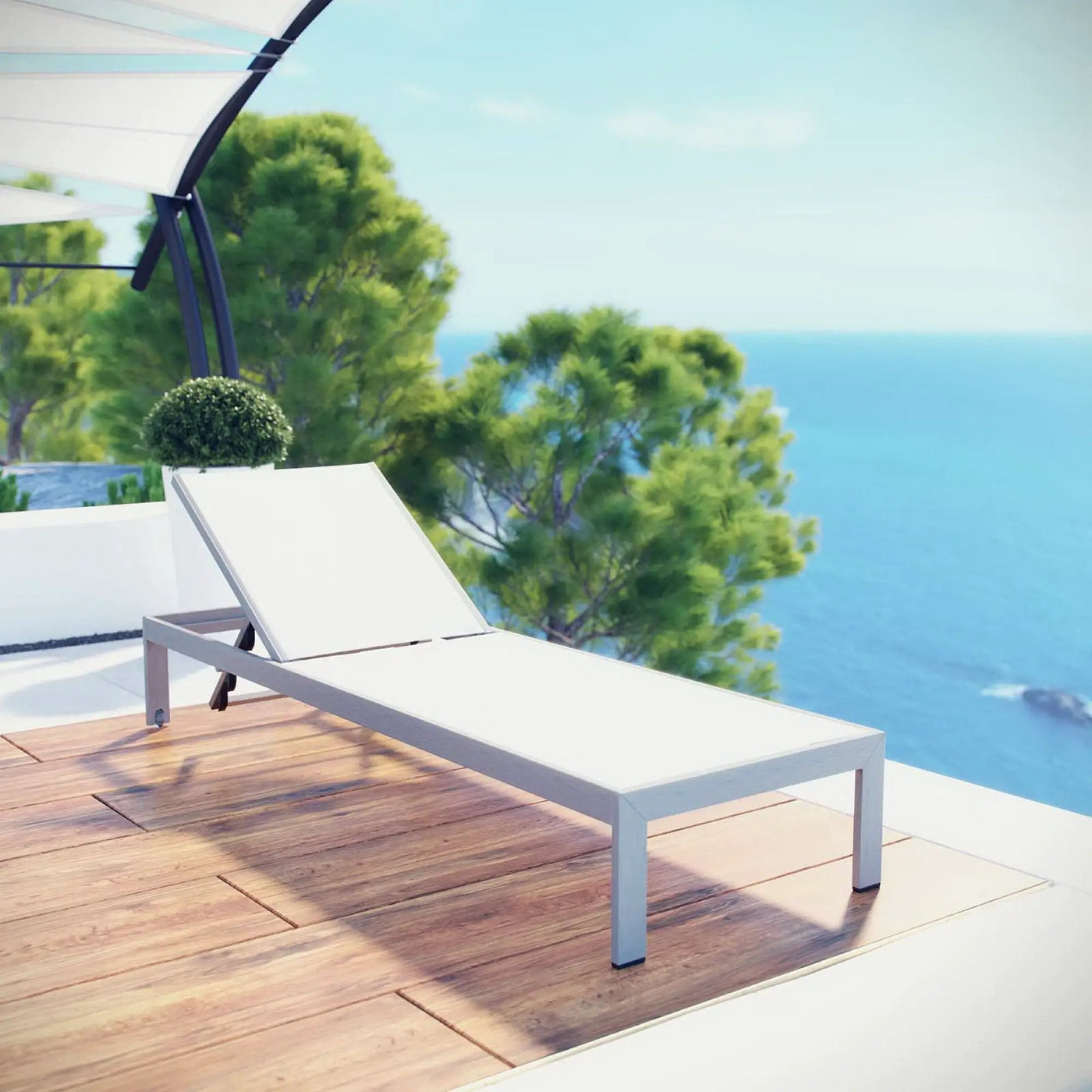 Shore Outdoor Patio Aluminum Mesh Chaise by Modway by HouseOfZazla