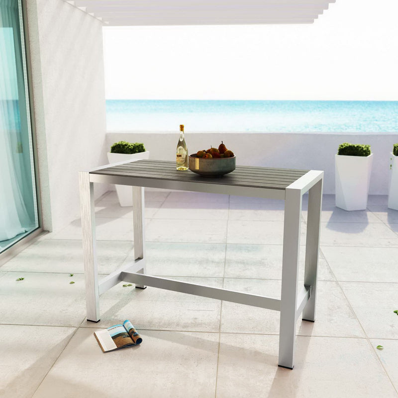 Shore Outdoor Patio Aluminum Rectangle Bar Table by Modway, photo 4 of 4