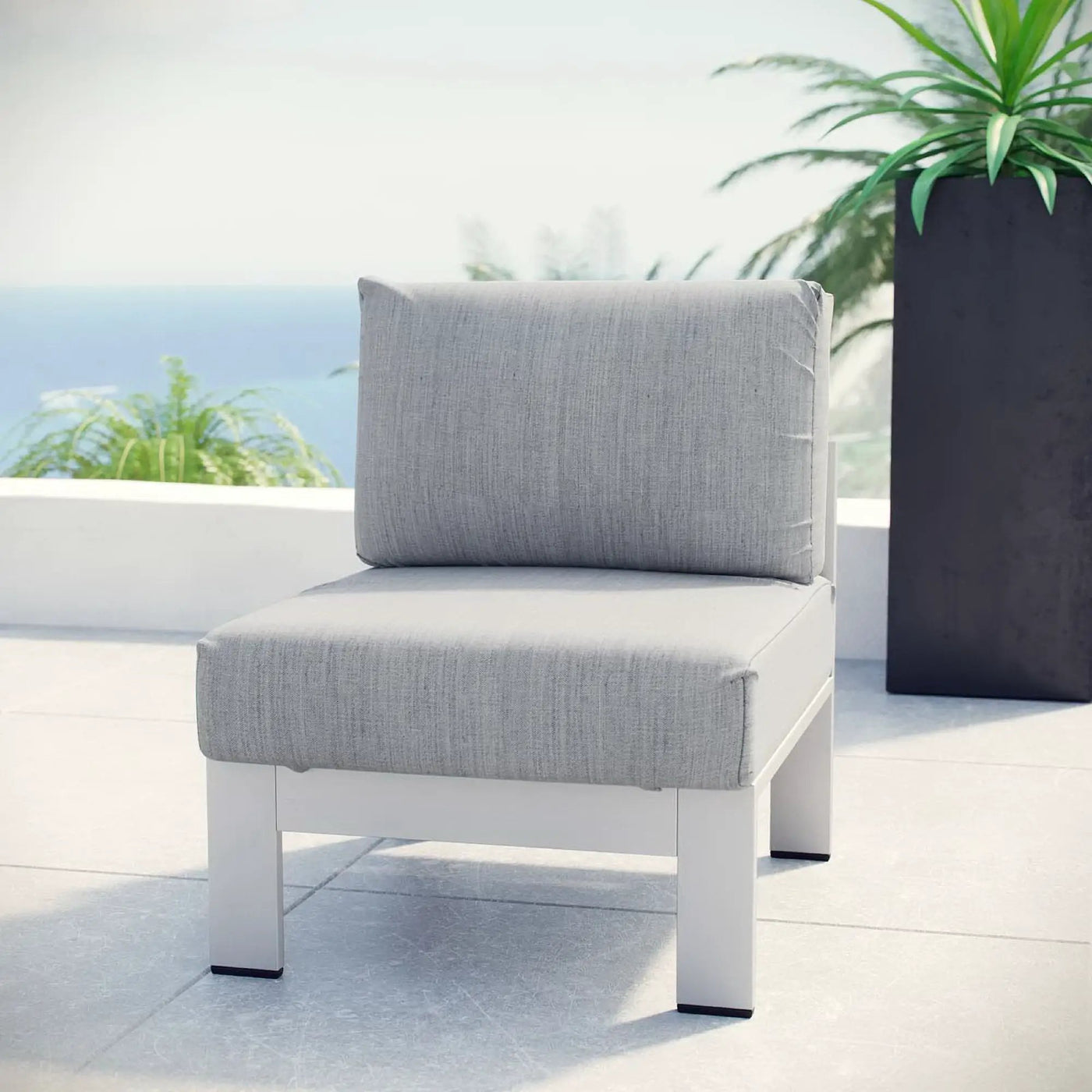 Shore Armless Outdoor Patio Aluminum Chair by Modway by HouseOfZazla