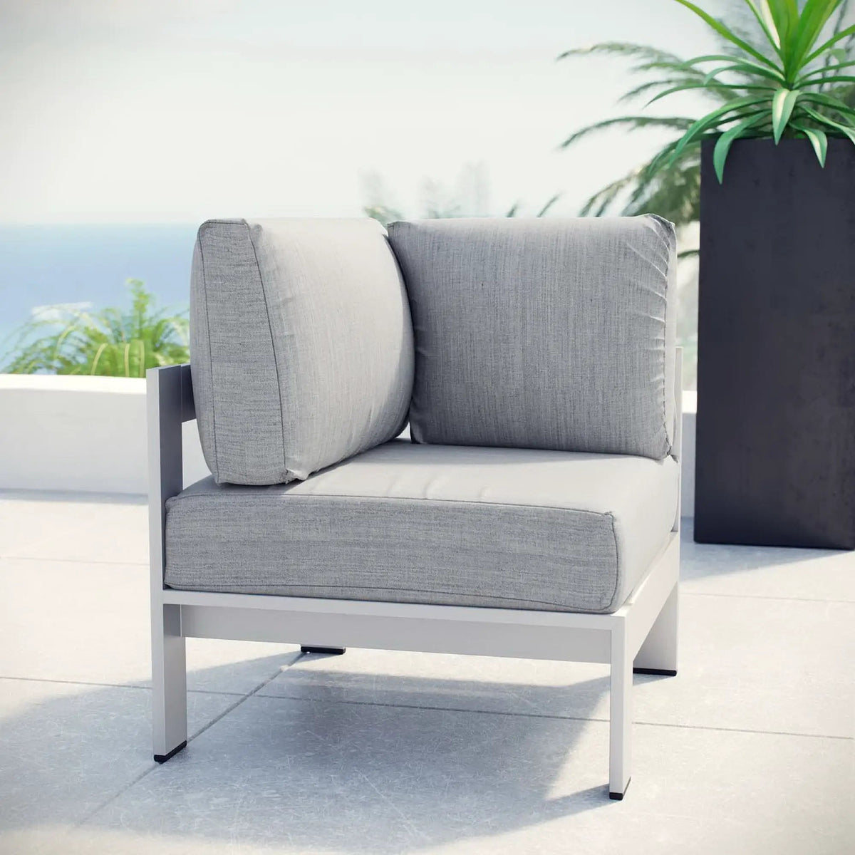 Shore Outdoor Patio Aluminum Corner Sofa by Modway by HouseOfZazla