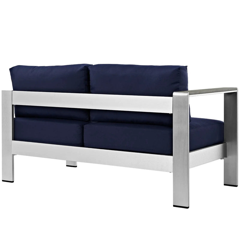 Shore Left-Arm Corner Sectional Outdoor Patio Aluminum Loveseat by HouseOfZazla
