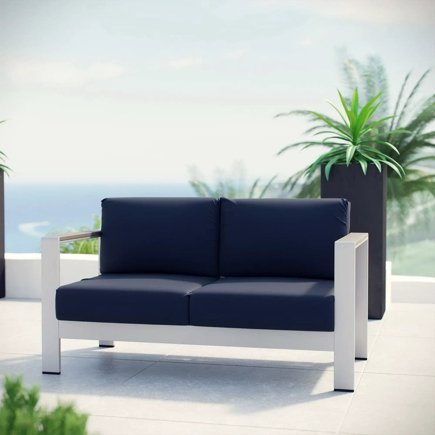 Shore Outdoor Patio Aluminum Loveseat by Modway by HouseOfZazla