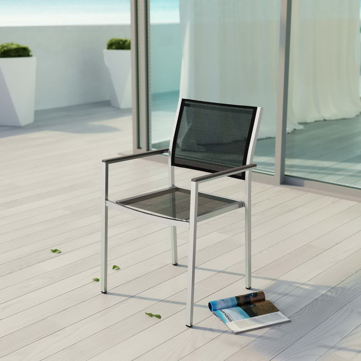 Shore Outdoor Patio Aluminum Dining Chair by Modway, photo 4 of 8