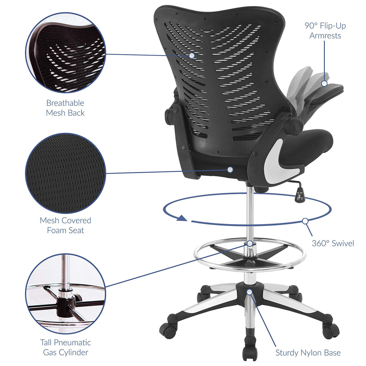 Charge Drafting Chair by Modway, photo 3 of 6