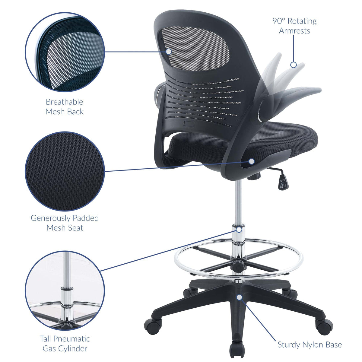 Stealth Drafting Chair by Modway, photo 3 of 6