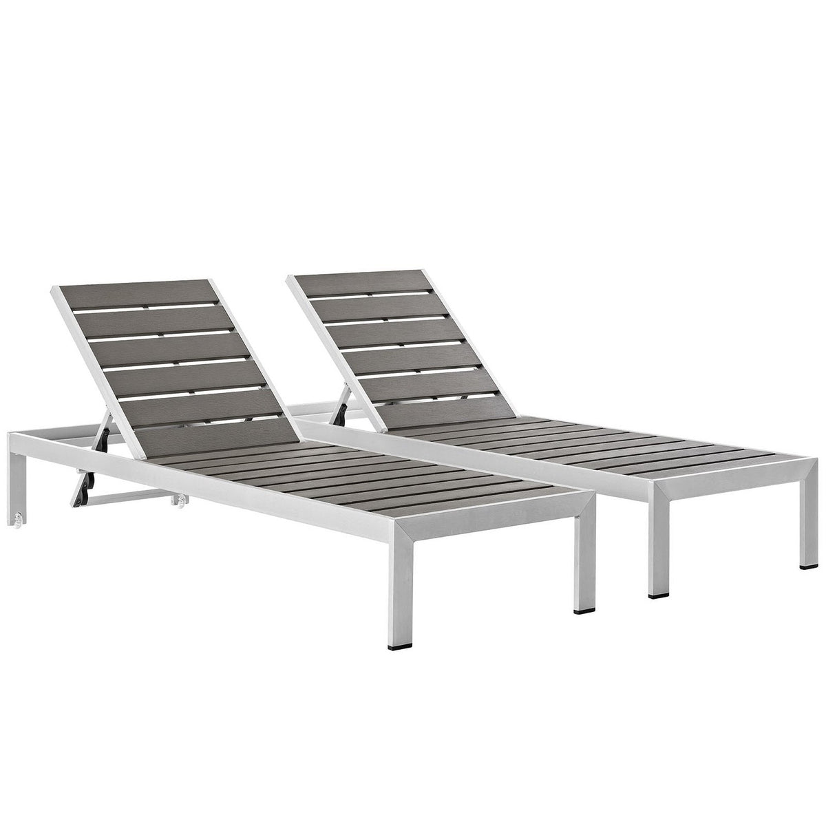 Shore Outdoor Patio Aluminum Chaise Set of 2 by Modway - EEI-2467