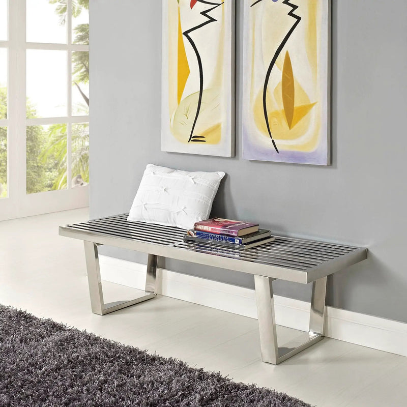 Sauna 4' Stainless Steel Bench by Modway by HouseOfZazla