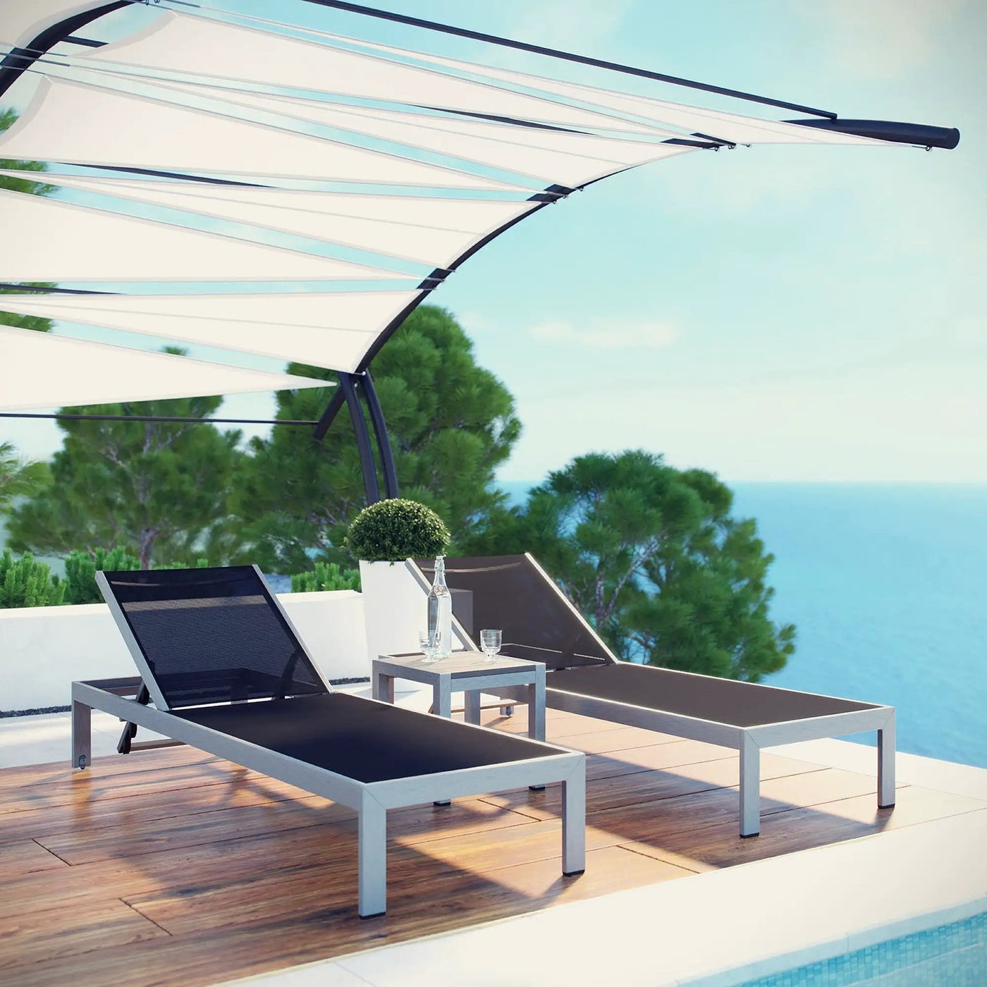 Shore 3 Piece Outdoor Patio Aluminum Set by Modway by HouseOfZazla