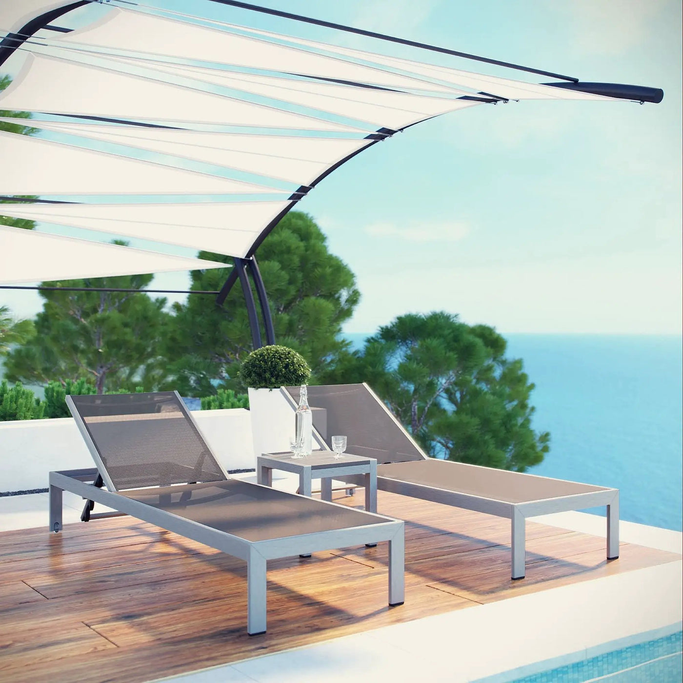 Shore 3 Piece Outdoor Patio Aluminum Set by Modway by HouseOfZazla