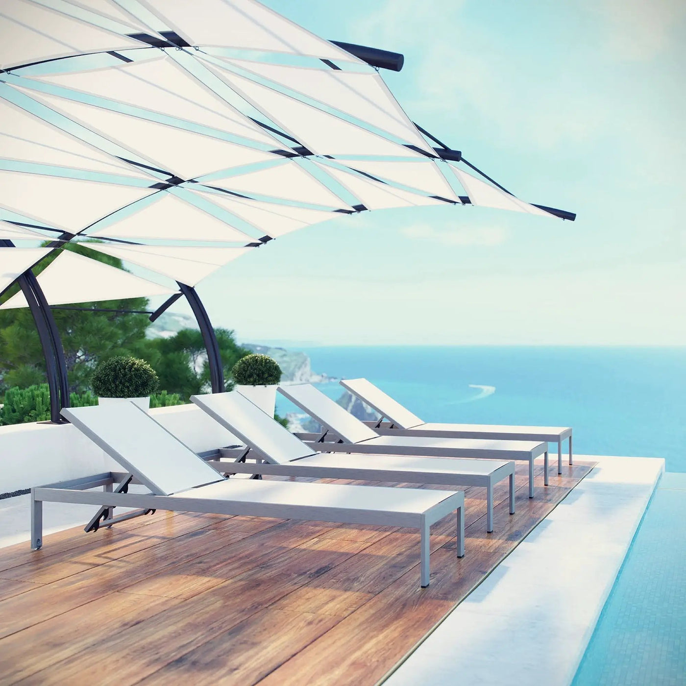 Shore Outdoor Patio Aluminum Chaise Set of 4 by Modway by HouseOfZazla