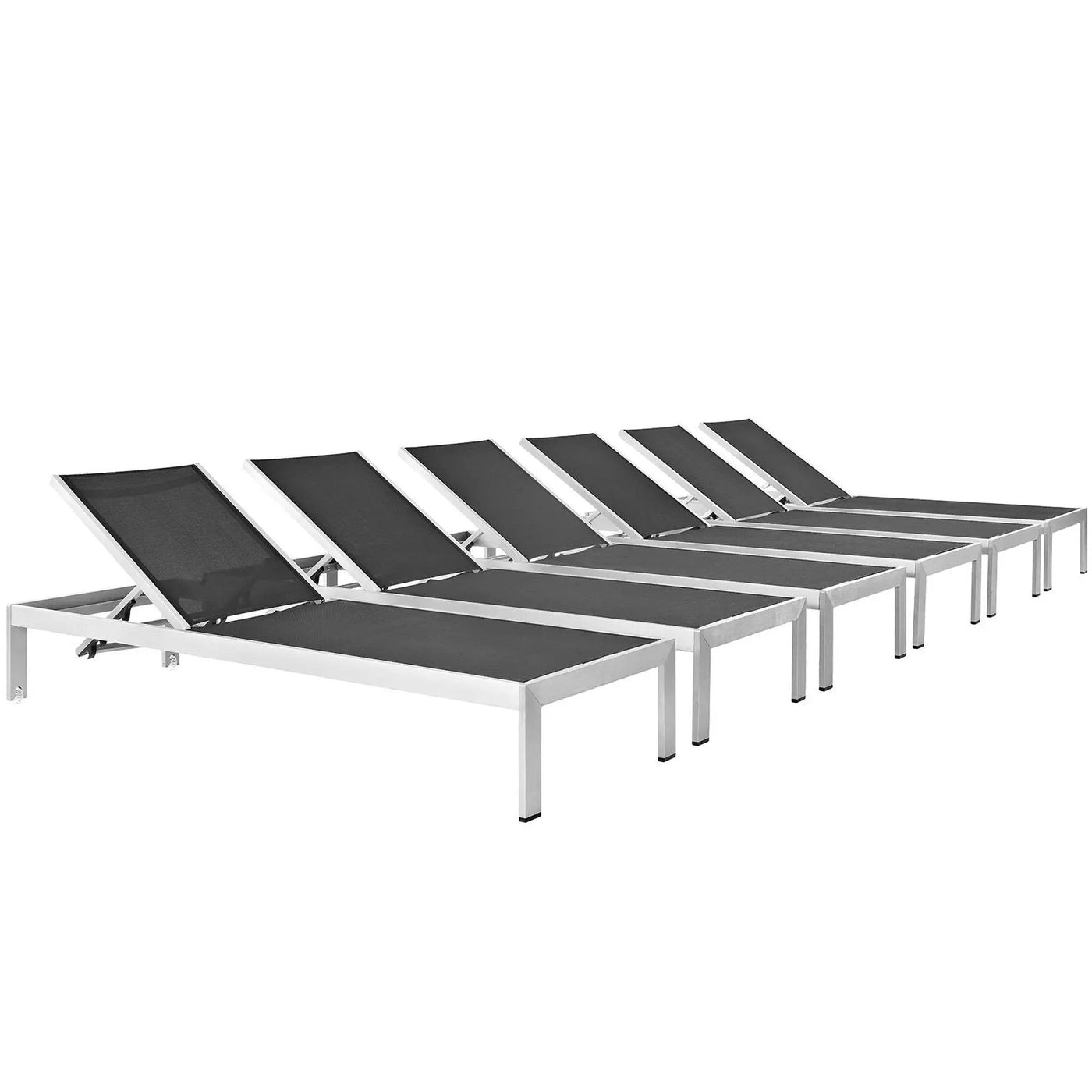 Shore Outdoor Patio Aluminum Chaise Set of 6 by Modway by HouseOfZazla