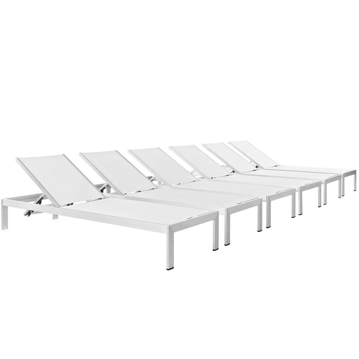 Shore Outdoor Patio Aluminum Chaise Set of 6 by Modway by HouseOfZazla