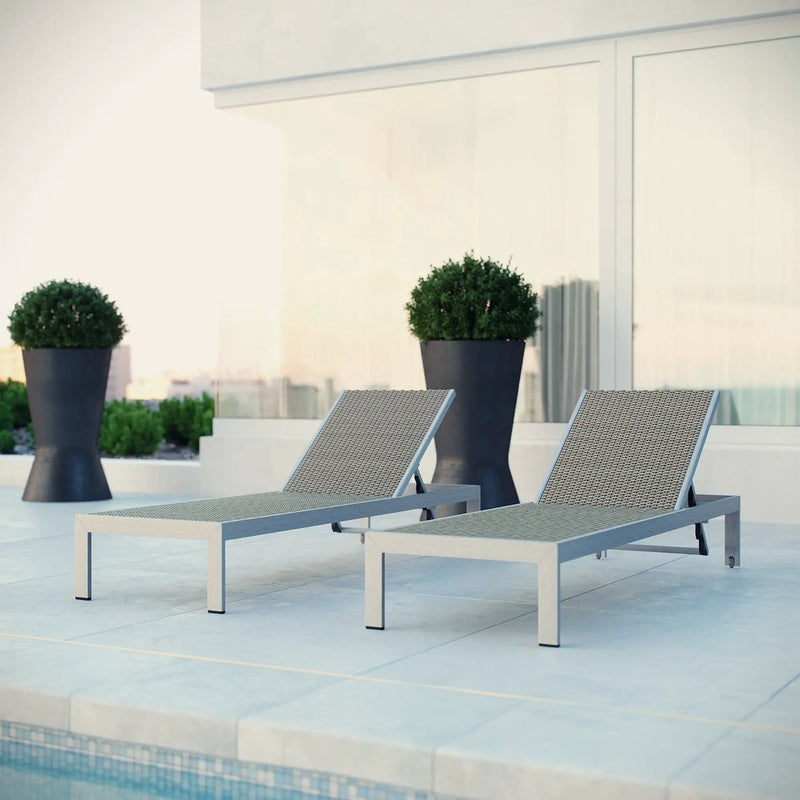 Shore Outdoor Patio Aluminum Chaise Set of 2 by Modway by HouseOfZazla