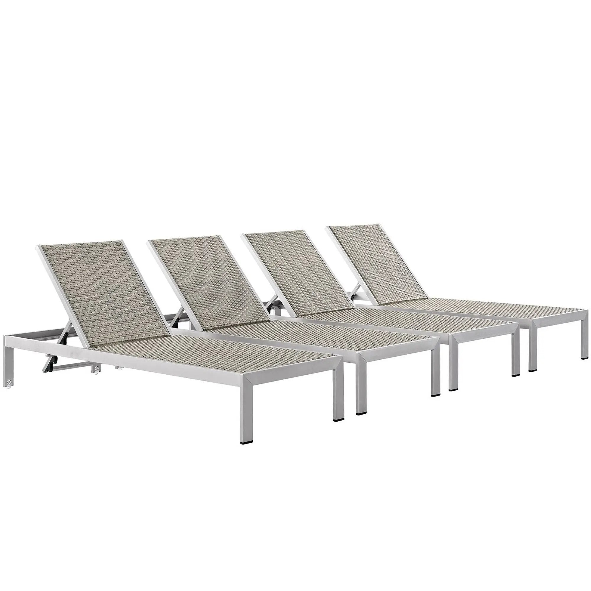 Shore Outdoor Patio Aluminum Chaise Set of 4 by Modway by HouseOfZazla