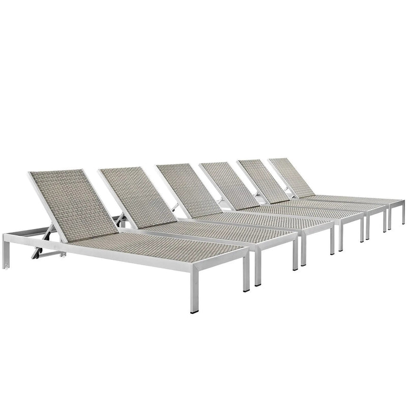 Shore Outdoor Patio Aluminum Chaise Set of 6 by Modway by HouseOfZazla