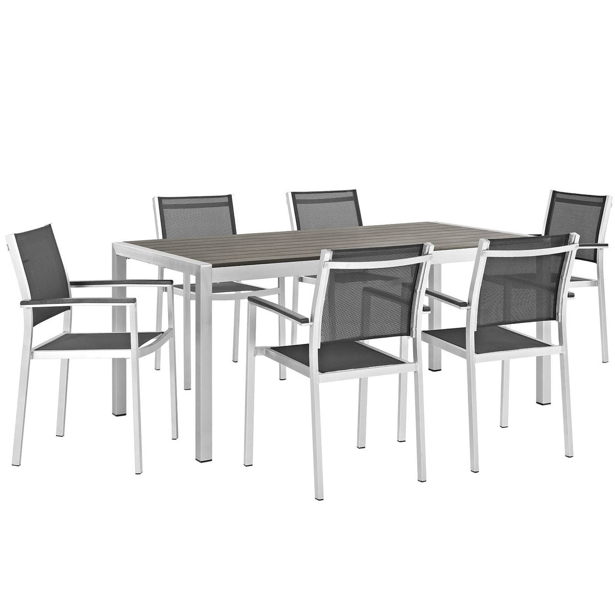Shore 7 Piece Outdoor Patio Aluminum Dining Set by Modway, photo 8 of 22