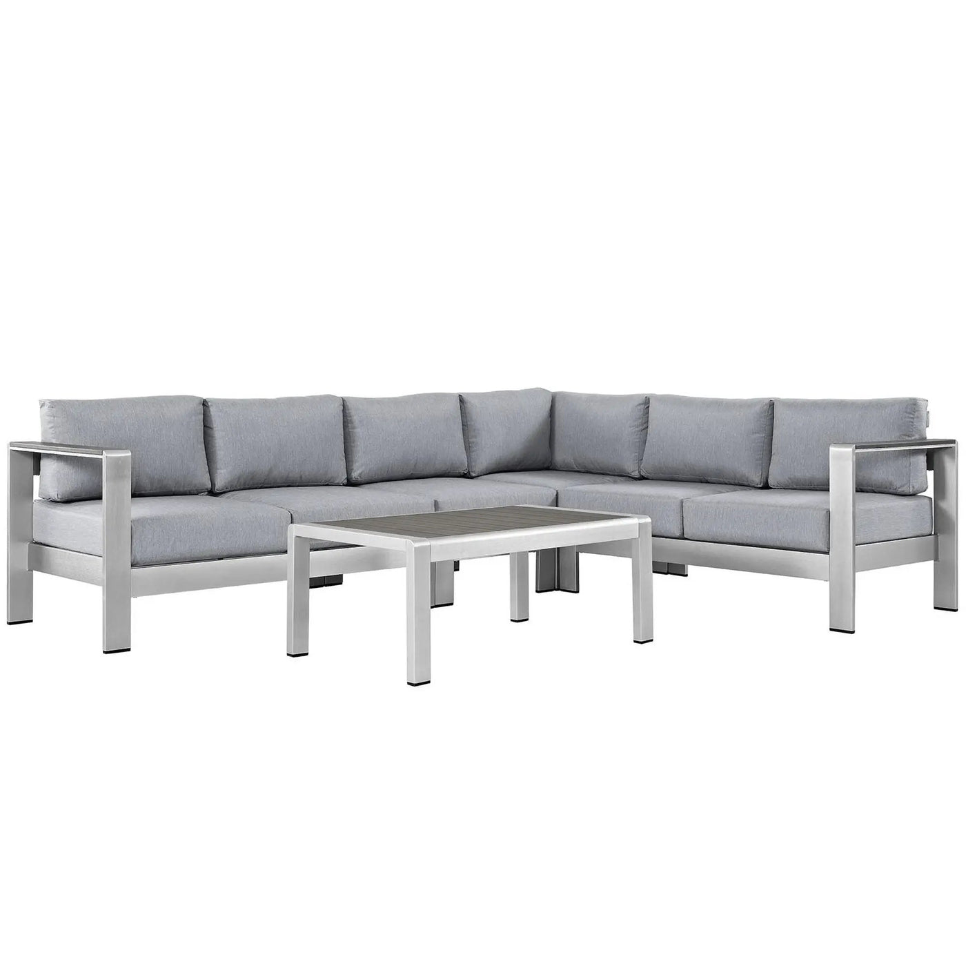 Shore 5 Piece Outdoor Patio Aluminum Sectional Sofa Set by Modway by HouseOfZazla