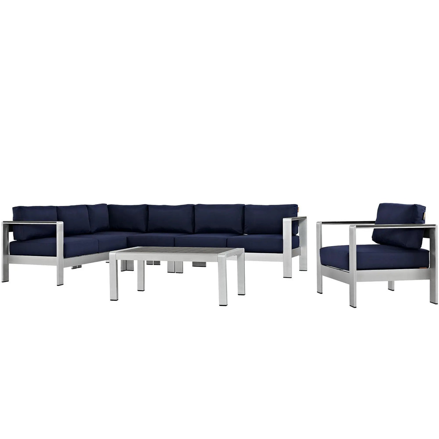 Shore 6 Piece Outdoor Patio Aluminum Sectional Sofa Set by Modway by HouseOfZazla