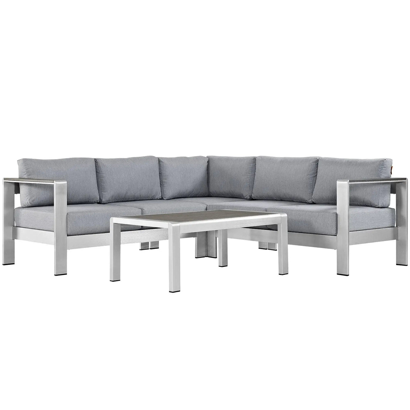 Shore 4 Piece Outdoor Patio Aluminum Sectional Sofa Set by Modway by HouseOfZazla