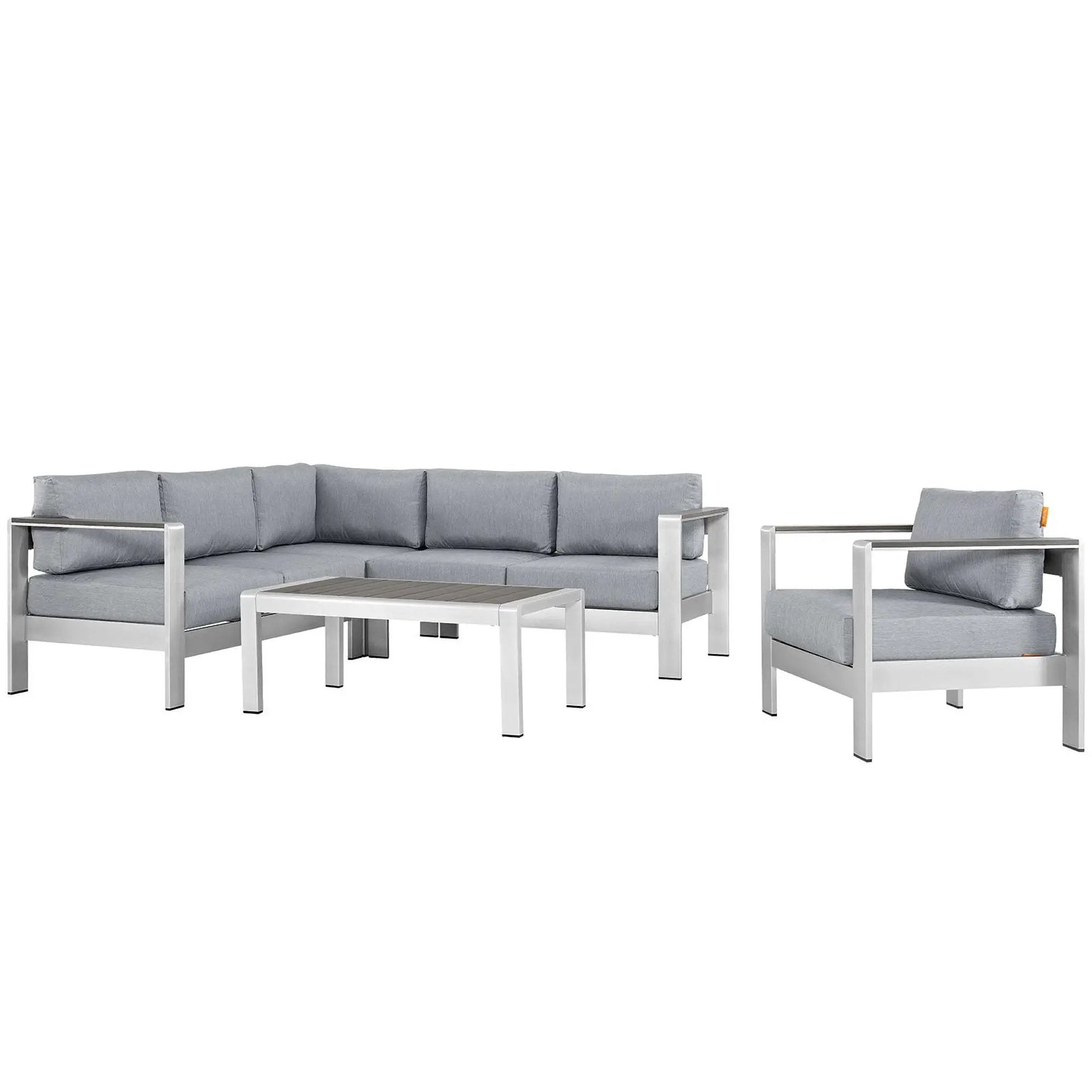Shore 5 Piece Outdoor Patio Aluminum Sectional Sofa Set by Modway by HouseOfZazla