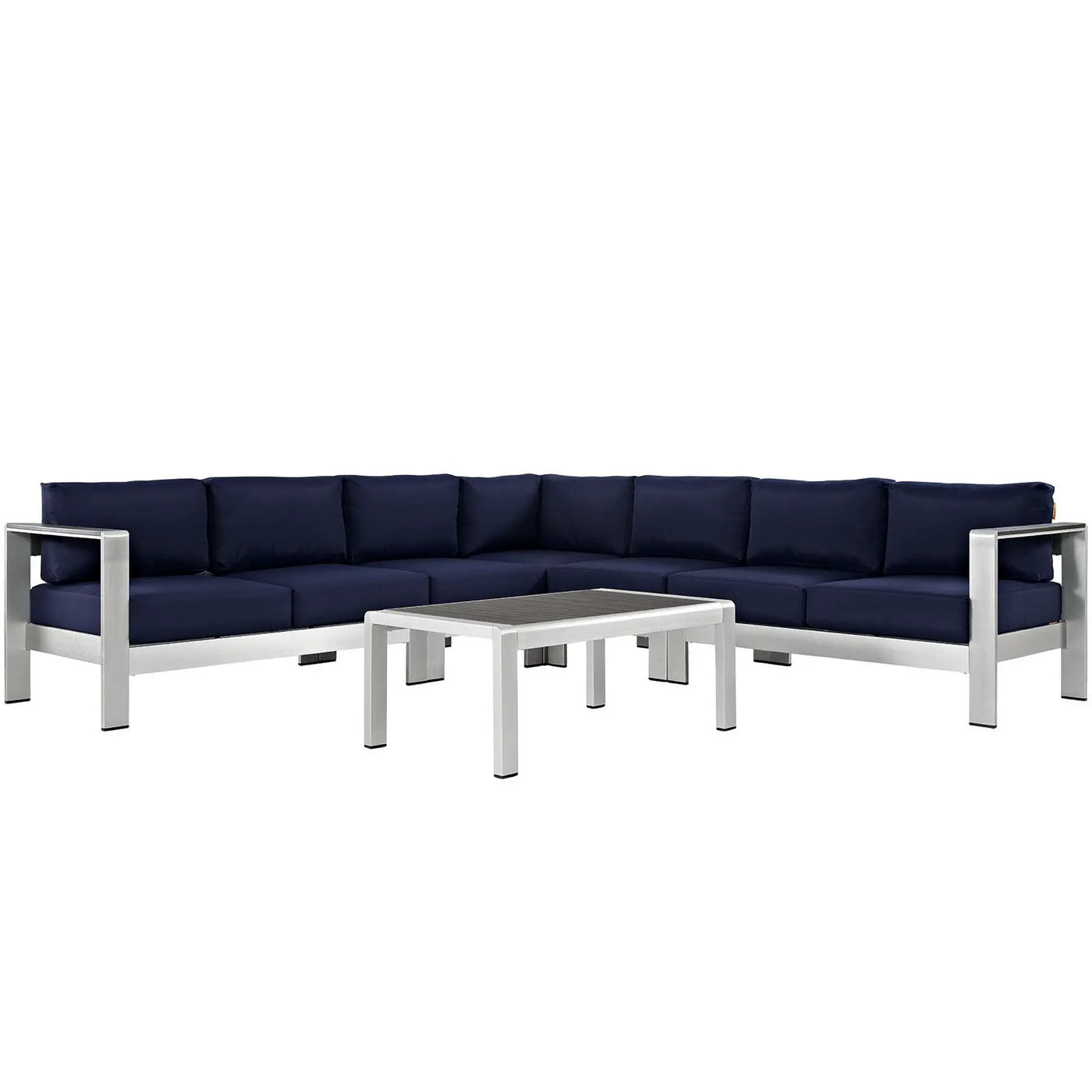 Shore 6 Piece Outdoor Patio Aluminum Sectional Sofa Set by Modway by HouseOfZazla