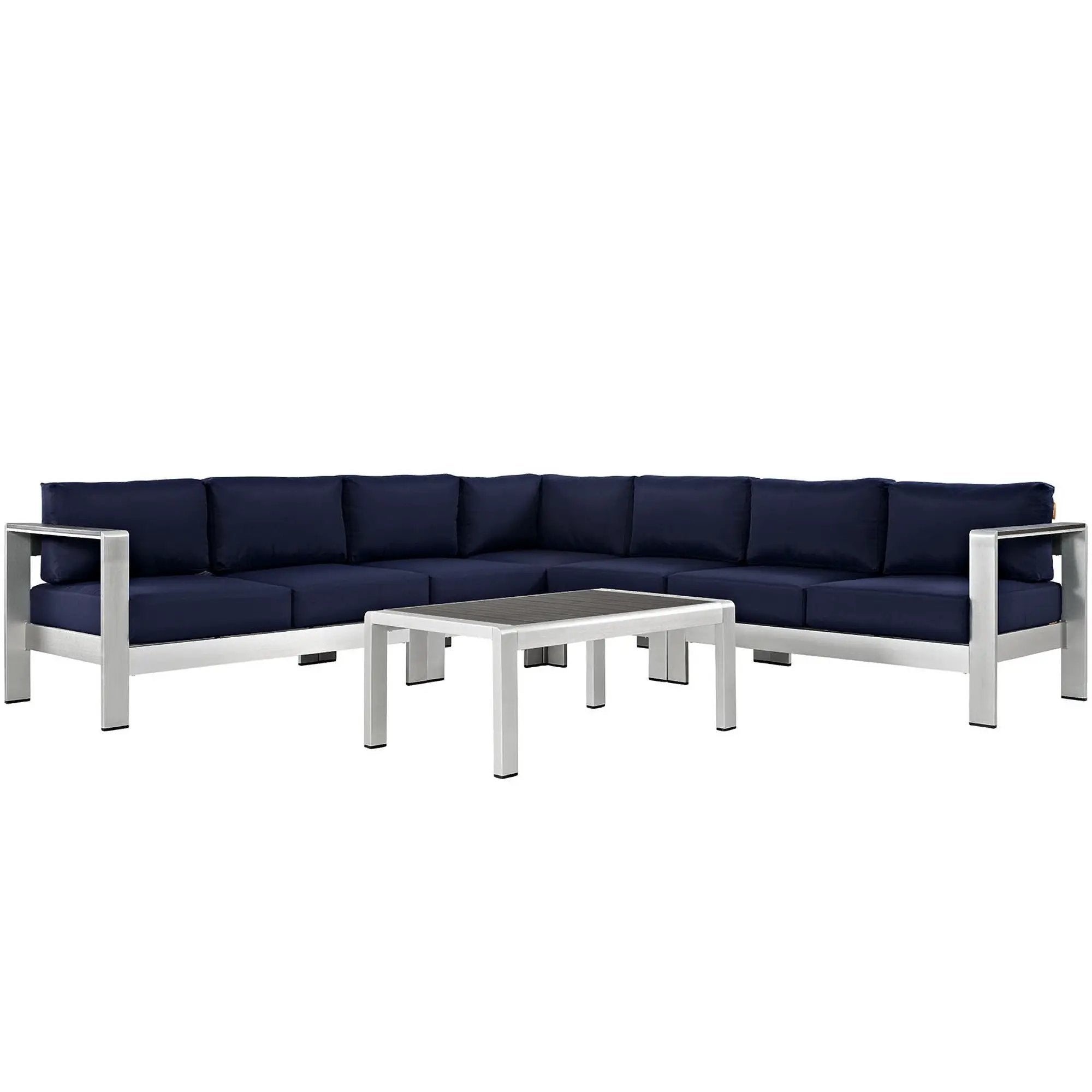 Shore 6 Piece Outdoor Patio Aluminum Sectional Sofa Set by Modway by HouseOfZazla