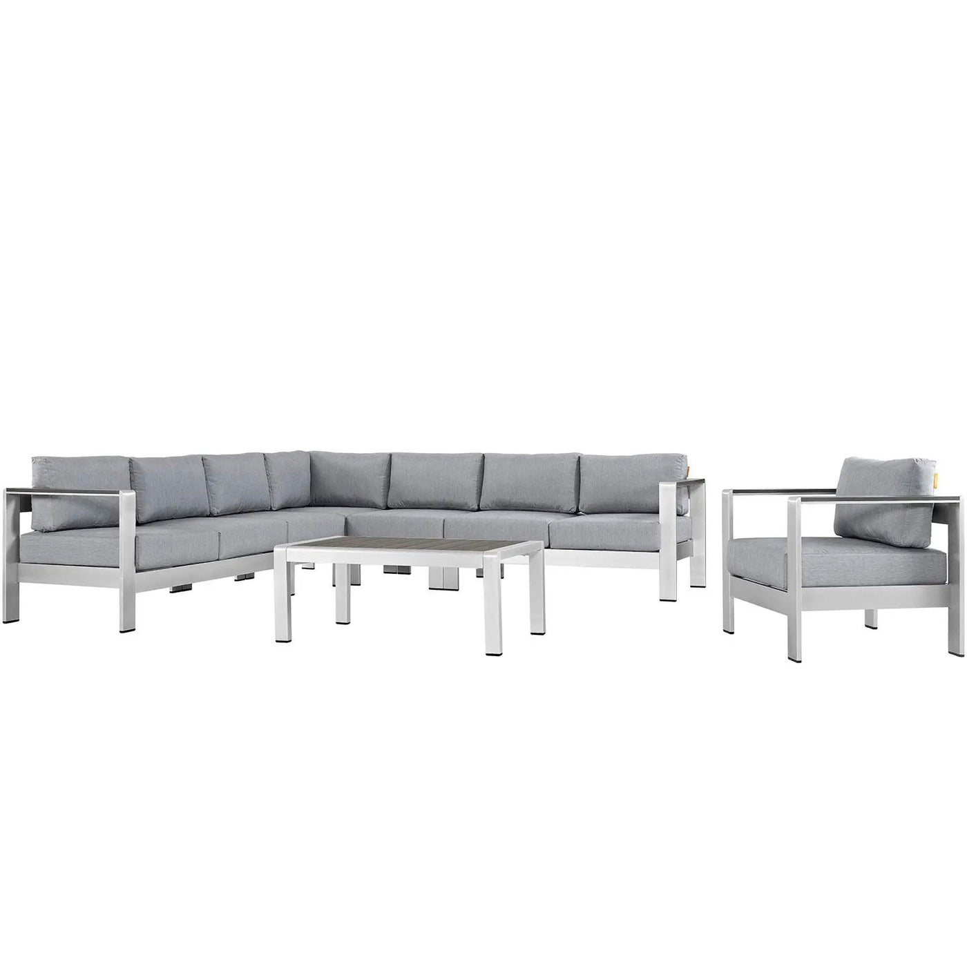 Shore 7-Piece Outdoor Patio Aluminum Sectional Sofa Set by Modway by HouseOfZazla