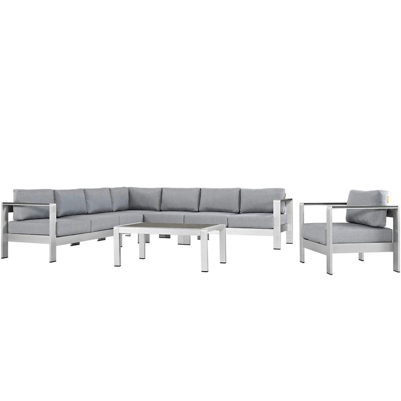 Shore 7-Piece Outdoor Patio Aluminum Sectional Sofa Set by Modway by HouseOfZazla