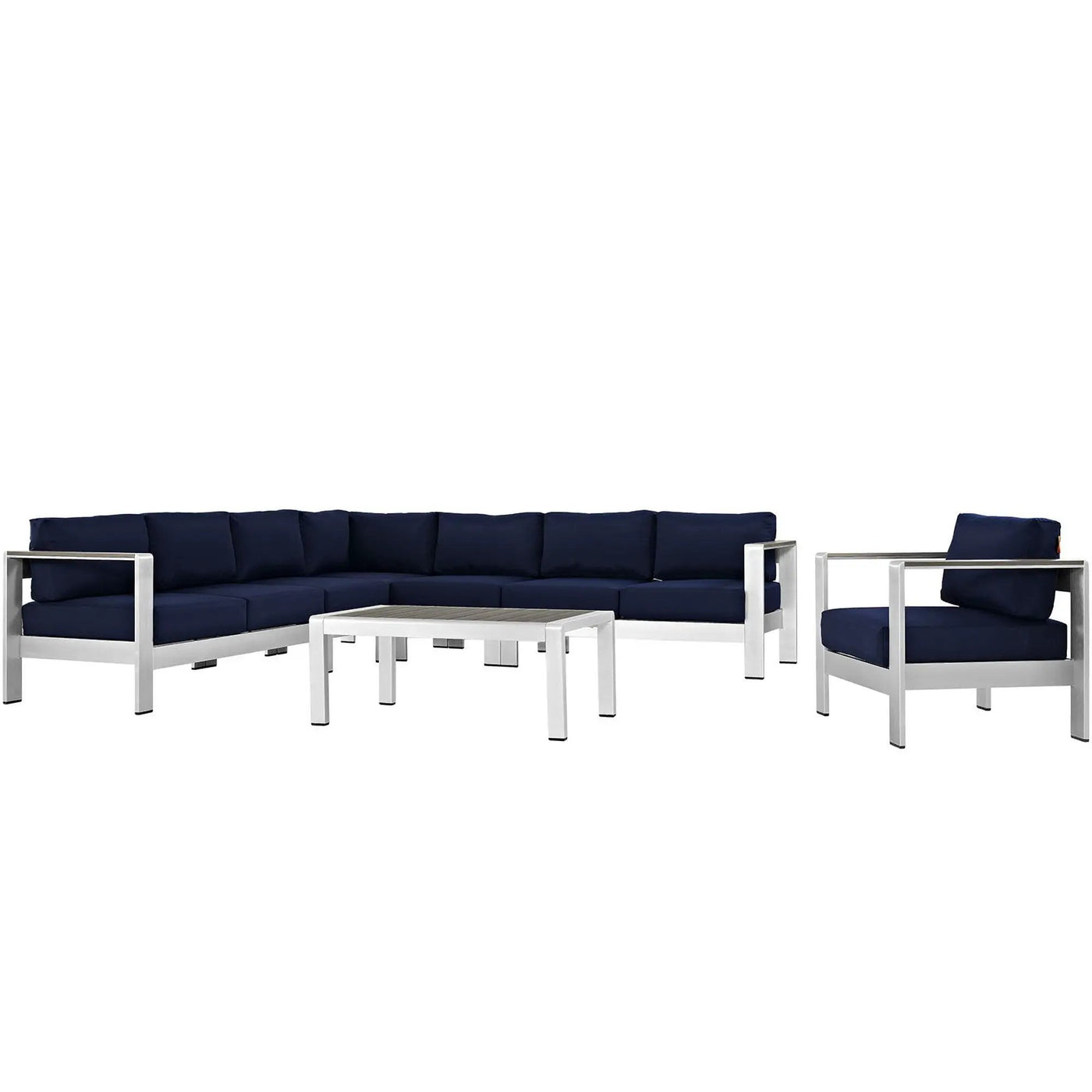 Shore 7-Piece Outdoor Patio Aluminum Sectional Sofa Set by Modway by HouseOfZazla