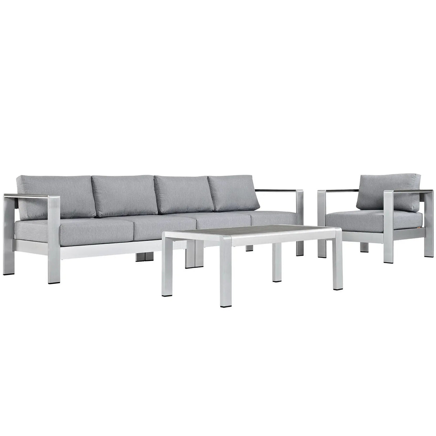 Shore 4 Piece Outdoor Patio Aluminum Sectional Sofa Set by Modway by HouseOfZazla