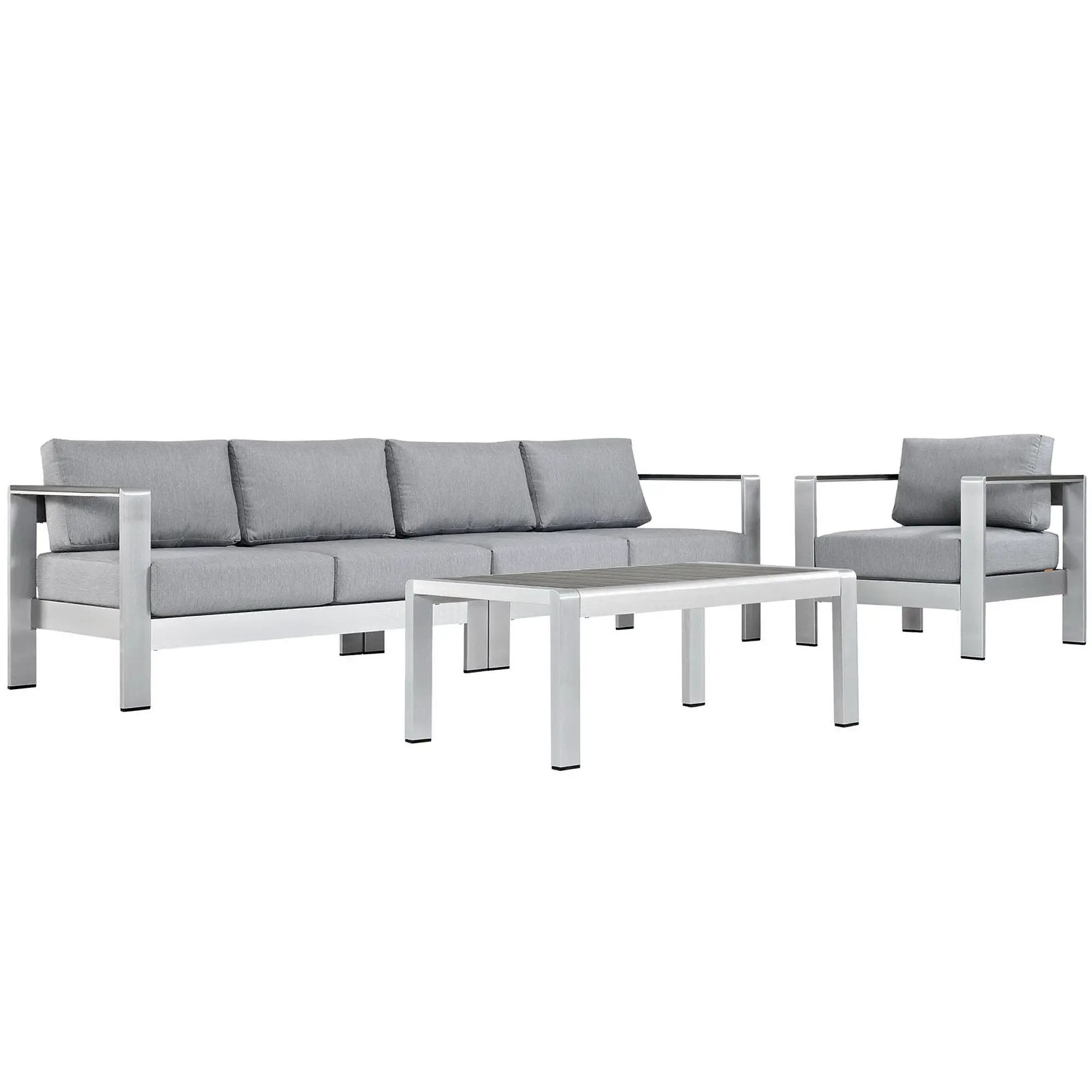 Shore 4 Piece Outdoor Patio Aluminum Sectional Sofa Set by Modway by HouseOfZazla