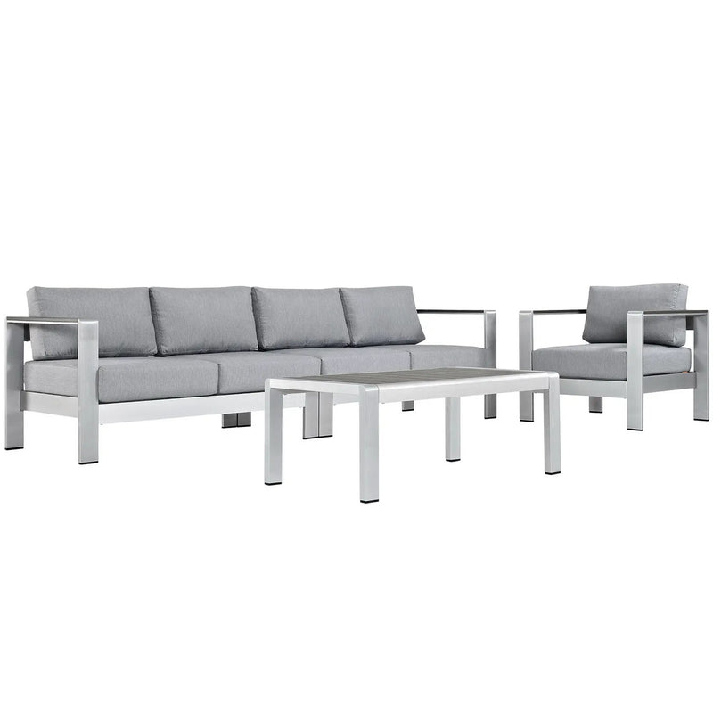 Shore 4 Piece Outdoor Patio Aluminum Sectional Sofa Set by Modway by HouseOfZazla