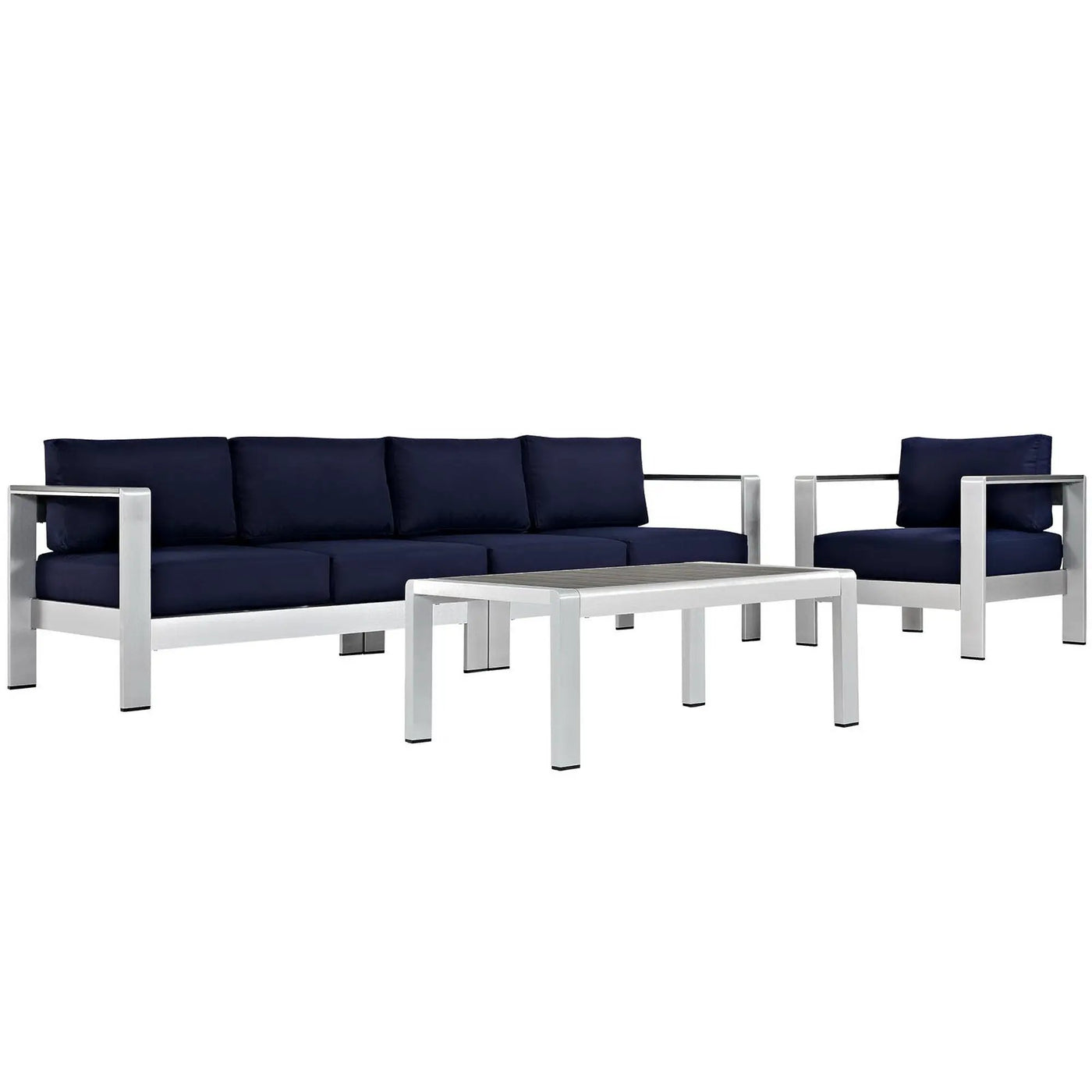 Shore 4 Piece Outdoor Patio Aluminum Sectional Sofa Set by Modway by HouseOfZazla
