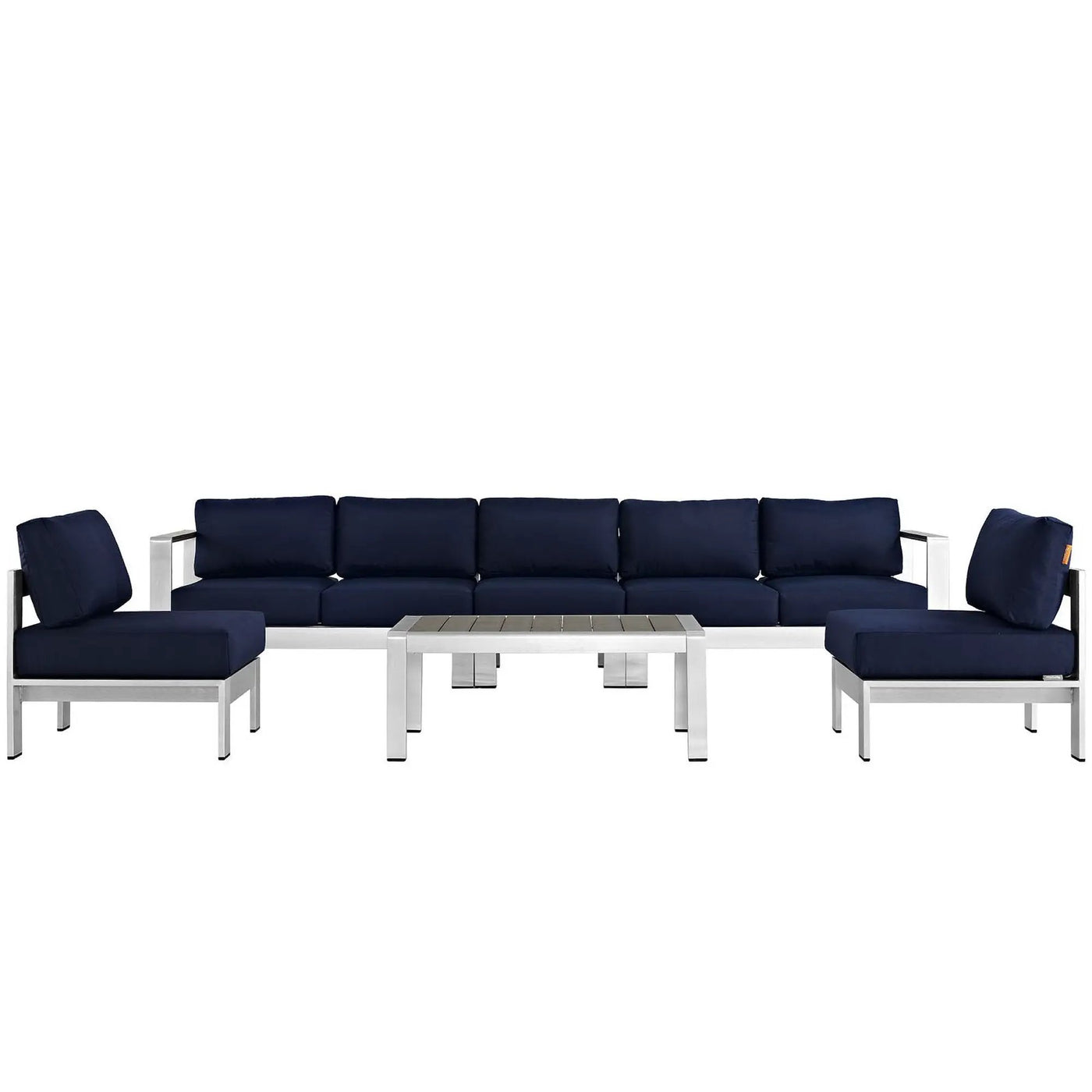 Shore 6 Piece Outdoor Patio Aluminum Sectional Sofa Set by Modway by HouseOfZazla