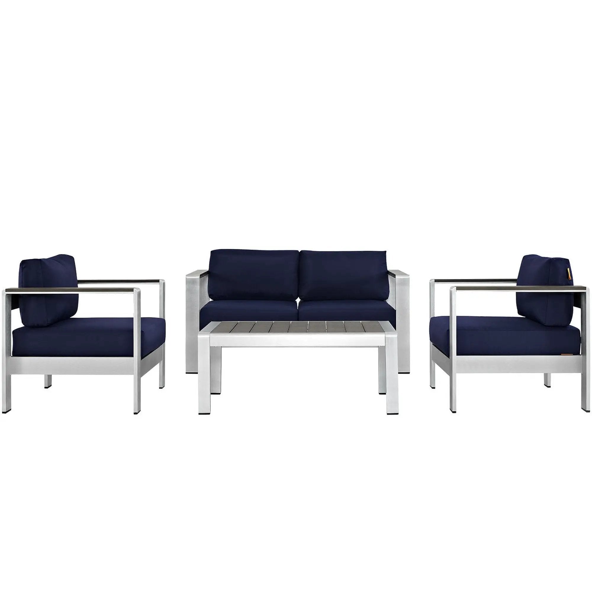 Shore 4 Piece Outdoor Patio Aluminum Sectional Sofa Set by Modway by HouseOfZazla