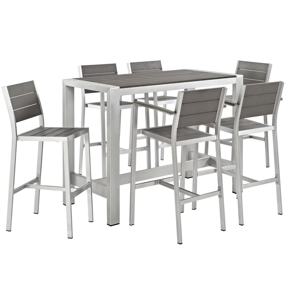 Shore 7 Piece Outdoor Patio Aluminum Dining Set by Modway, photo 15 of 22