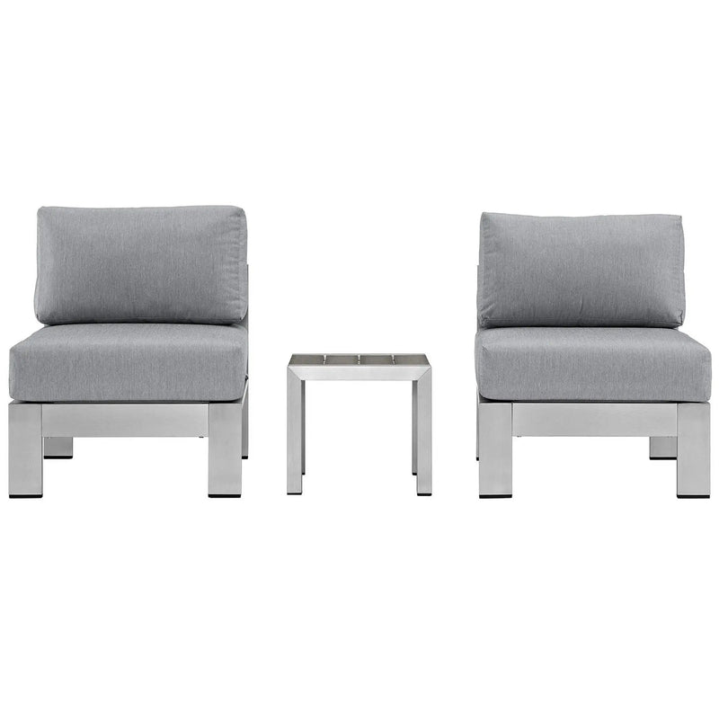 Shore 3 Piece Outdoor Patio Aluminum Sectional Sofa Set by Modway by HouseOfZazla